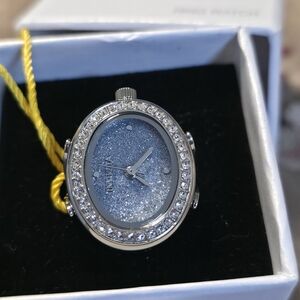 Invicta Women's Ring Watch with Crystal Accents Silver Tone. New